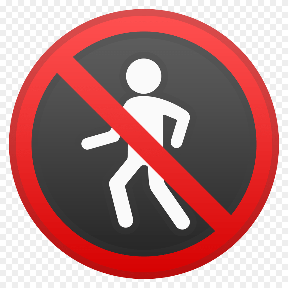 No Pedestrians Icon Noto Emoji Symbols Iconset Google, Sign, Symbol, Road Sign Free Png