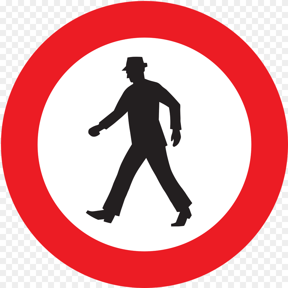 No Pedestrians Sign In Austria Clipart, Symbol, Adult, Person, Man Free Png Download