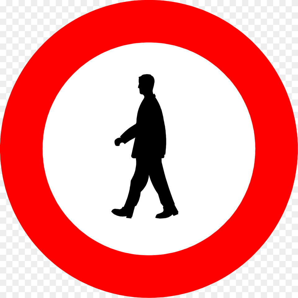 No Pedestrians Sign In Belgium Clipart, Symbol, Person, Man, Male Free Png Download