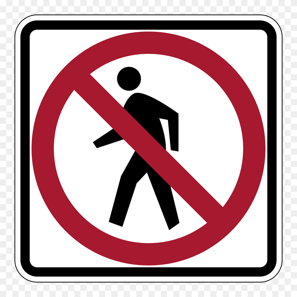 No Pedestrians Sign In Canada Clipart, Symbol, Road Sign Free Transparent Png