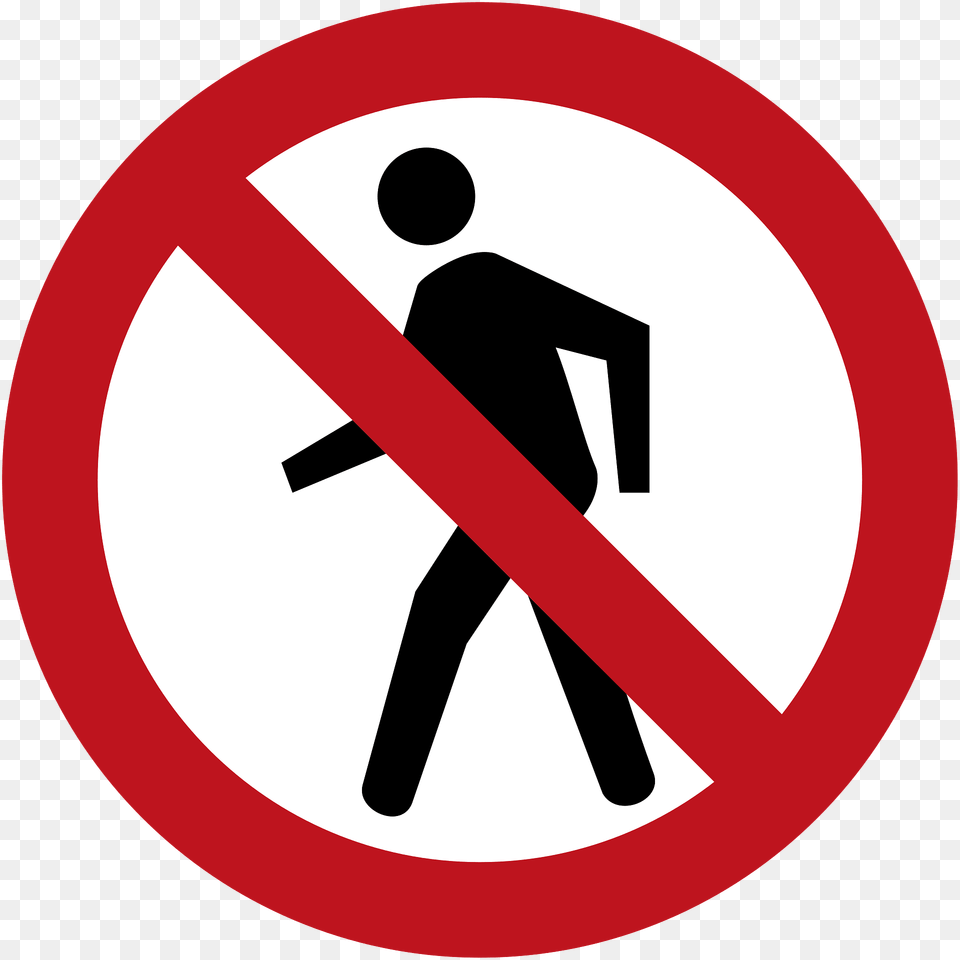 No Pedestrians Sign In Colombia Clipart, Symbol, Road Sign Free Png