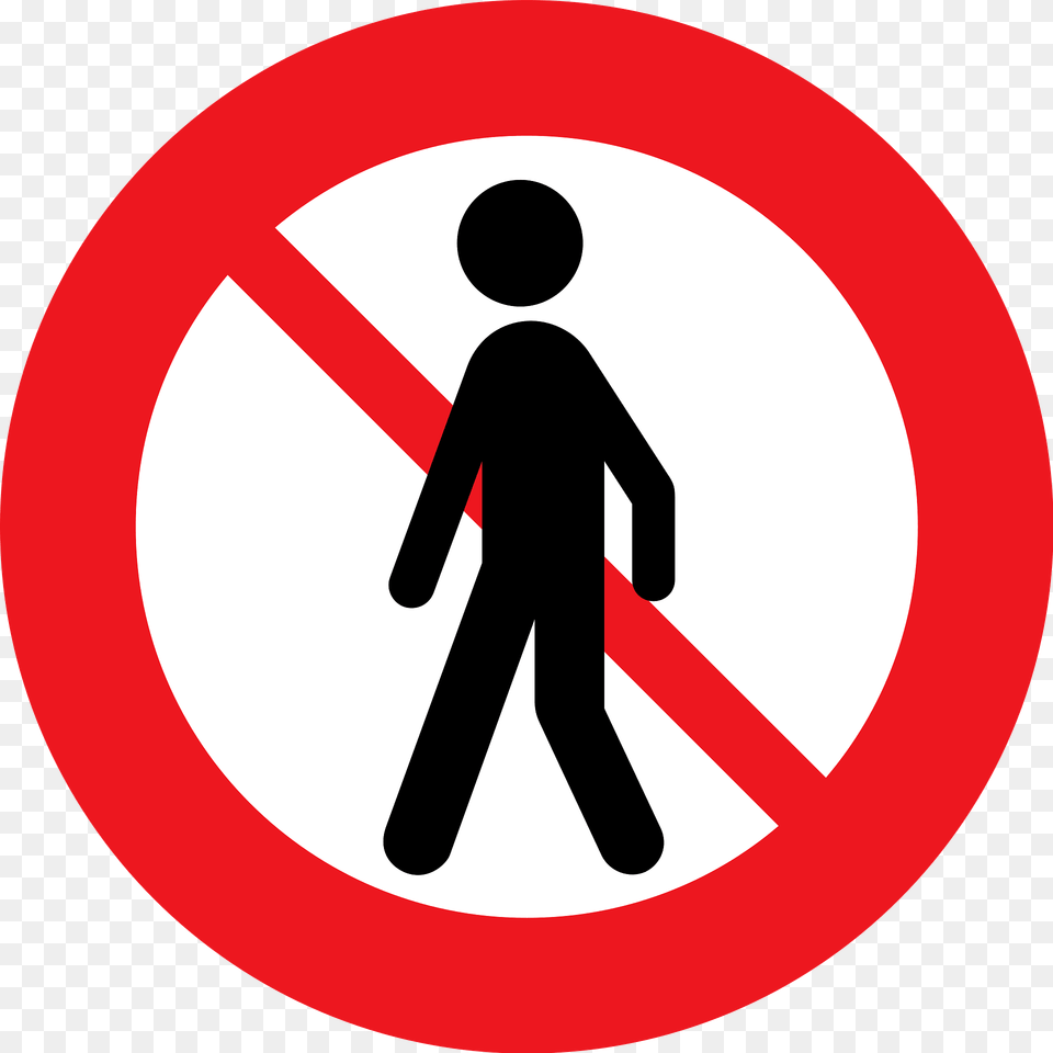 No Pedestrians Sign In Denmark Clipart, Symbol, Road Sign Png Image