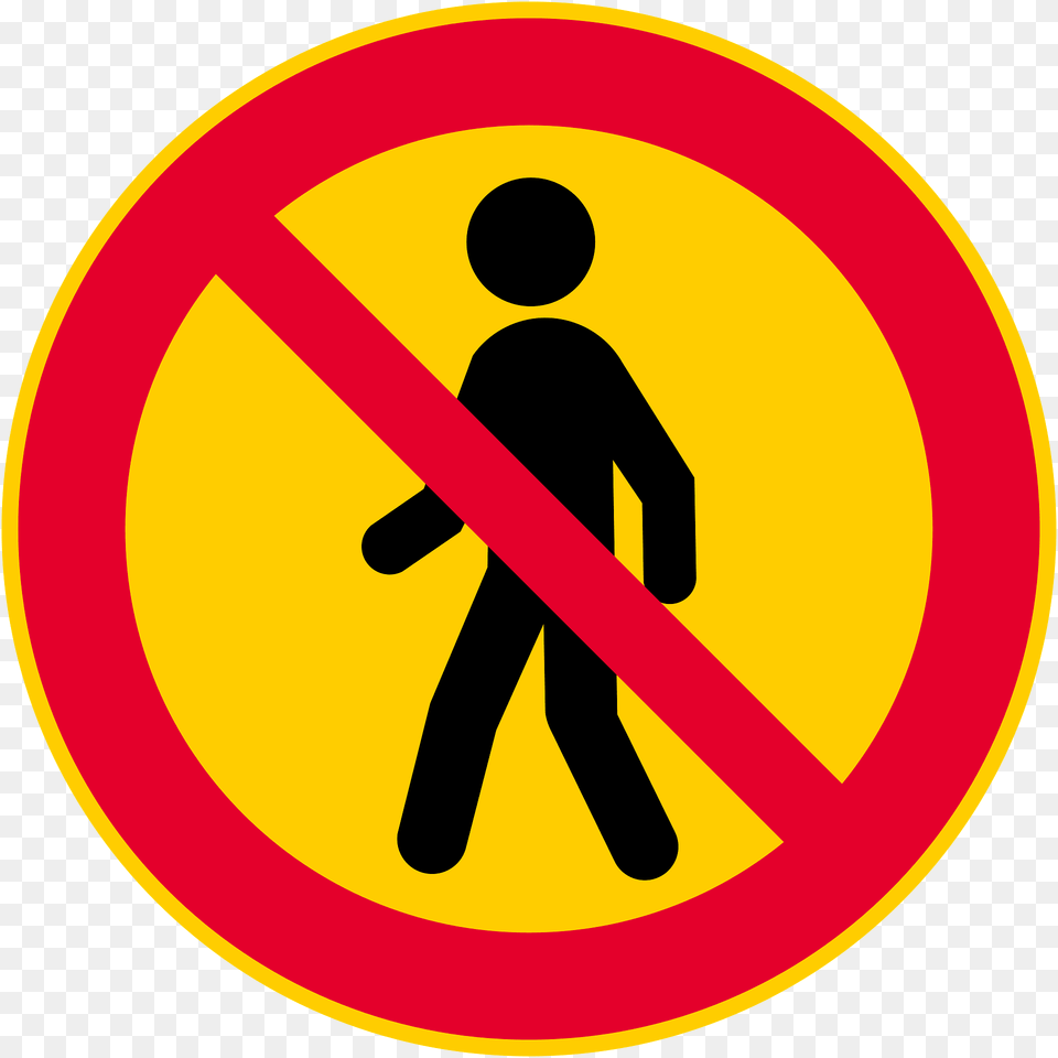 No Pedestrians Sign In Finland Clipart, Symbol, Road Sign Free Png