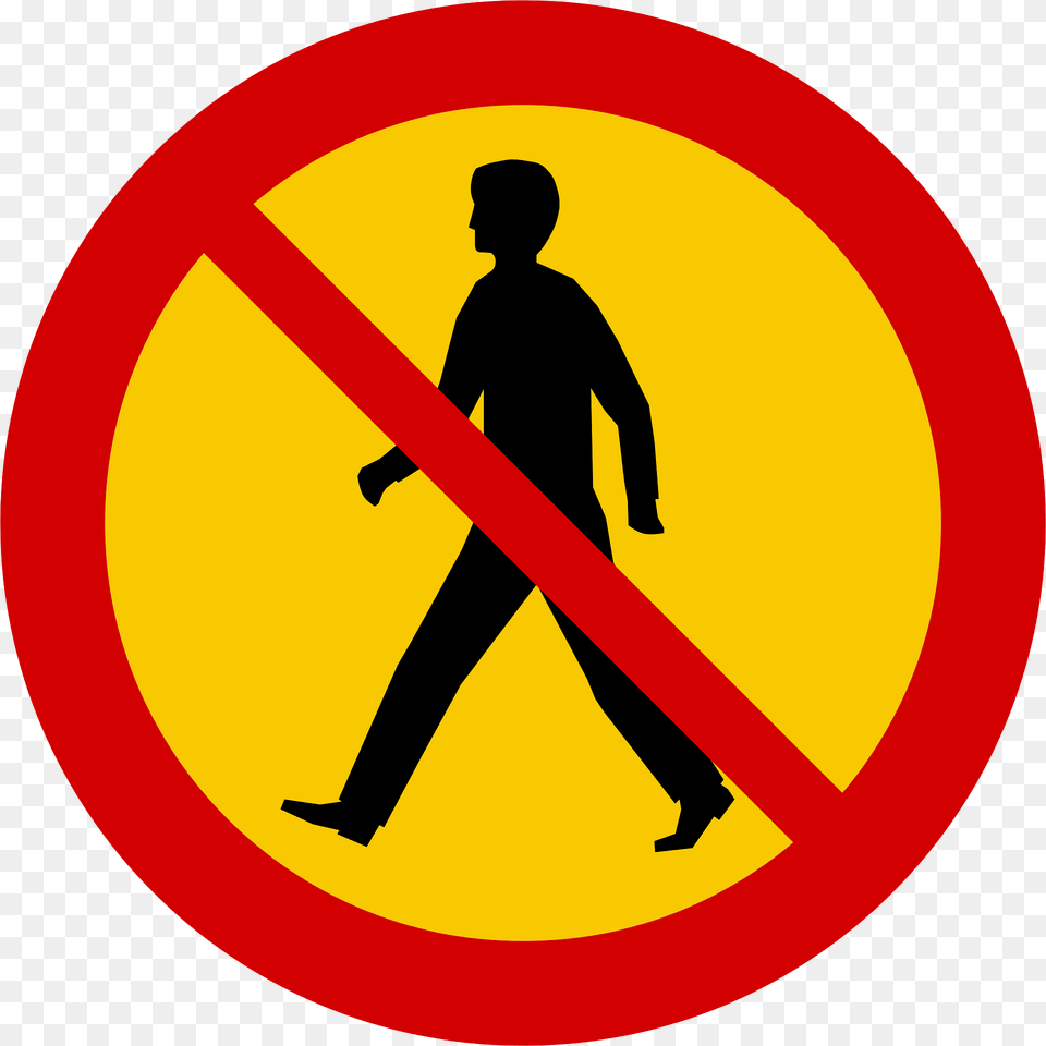 No Pedestrians Sign In Iceland Clipart, Symbol, Adult, Male, Man Png