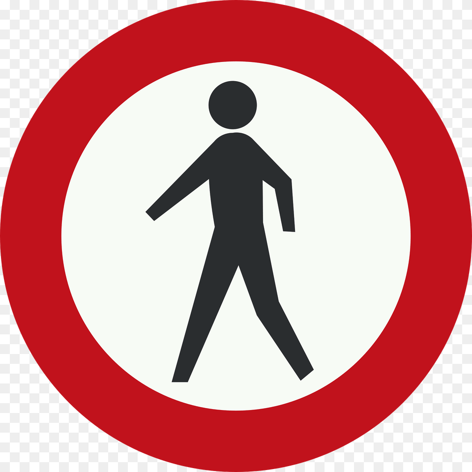 No Pedestrians Sign In Netherlands Clipart, Symbol, Adult, Male, Man Free Png