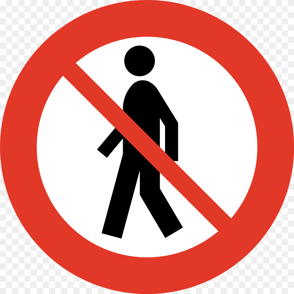 No Pedestrians Sign In Norway Clipart, Symbol, Road Sign Free Png