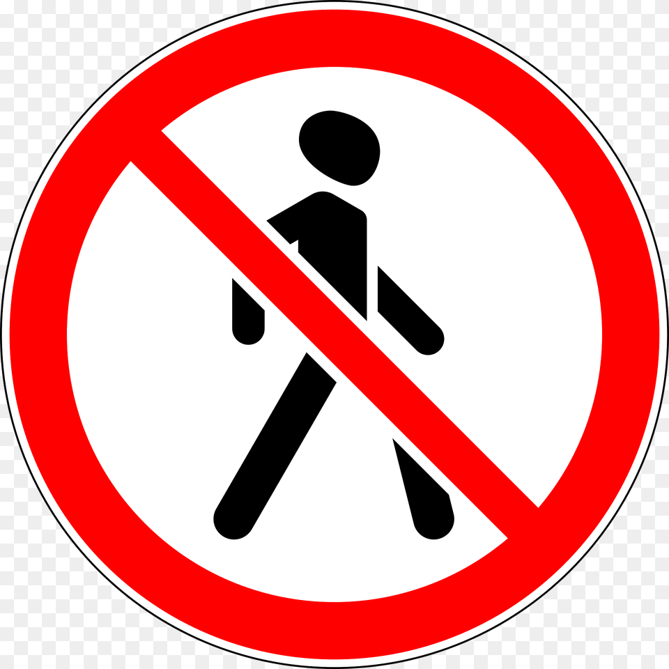 No Pedestrians Sign In Russia Clipart, Symbol, Road Sign Free Transparent Png