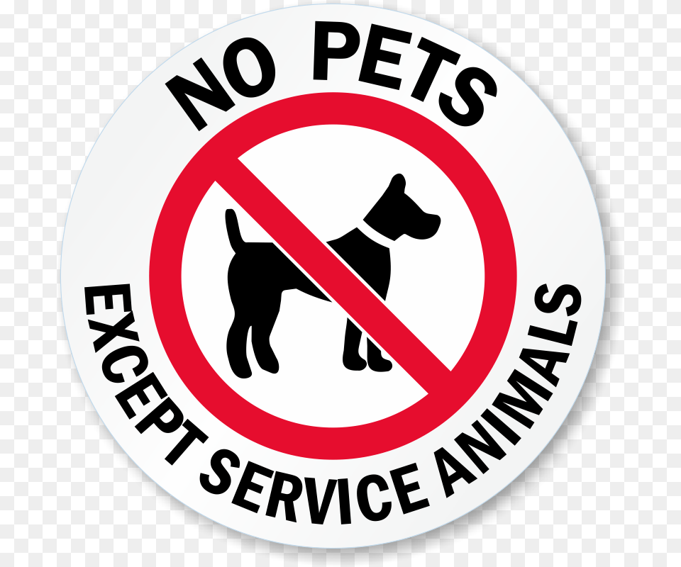 No Pets Except Service Animals Signs, Sign, Symbol, Animal, Canine Free Png Download