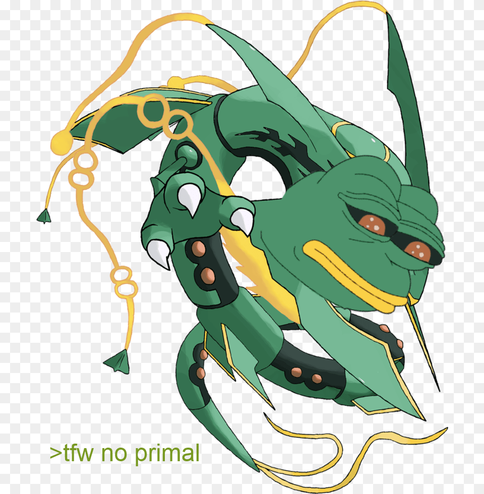 No Primal Pepe The Frog Pokemon Primal Rayquaza, Dragon, Baby, Person Free Png Download