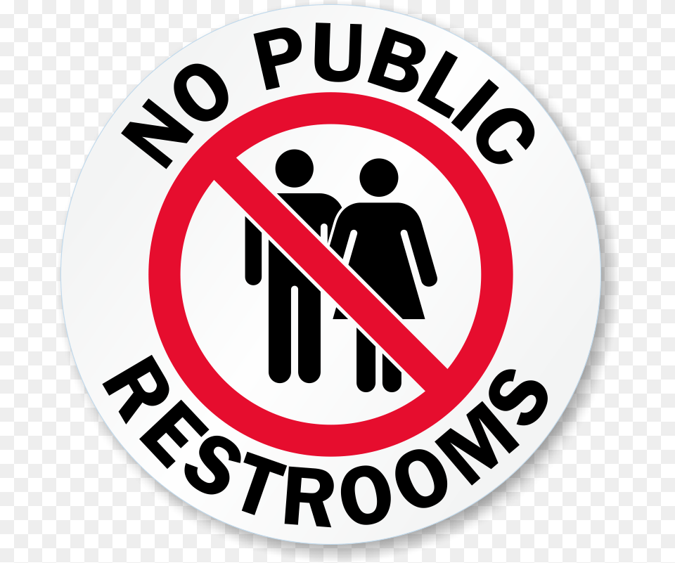 No Public Restrooms In School Palace, Sign, Symbol, Logo, Road Sign Png