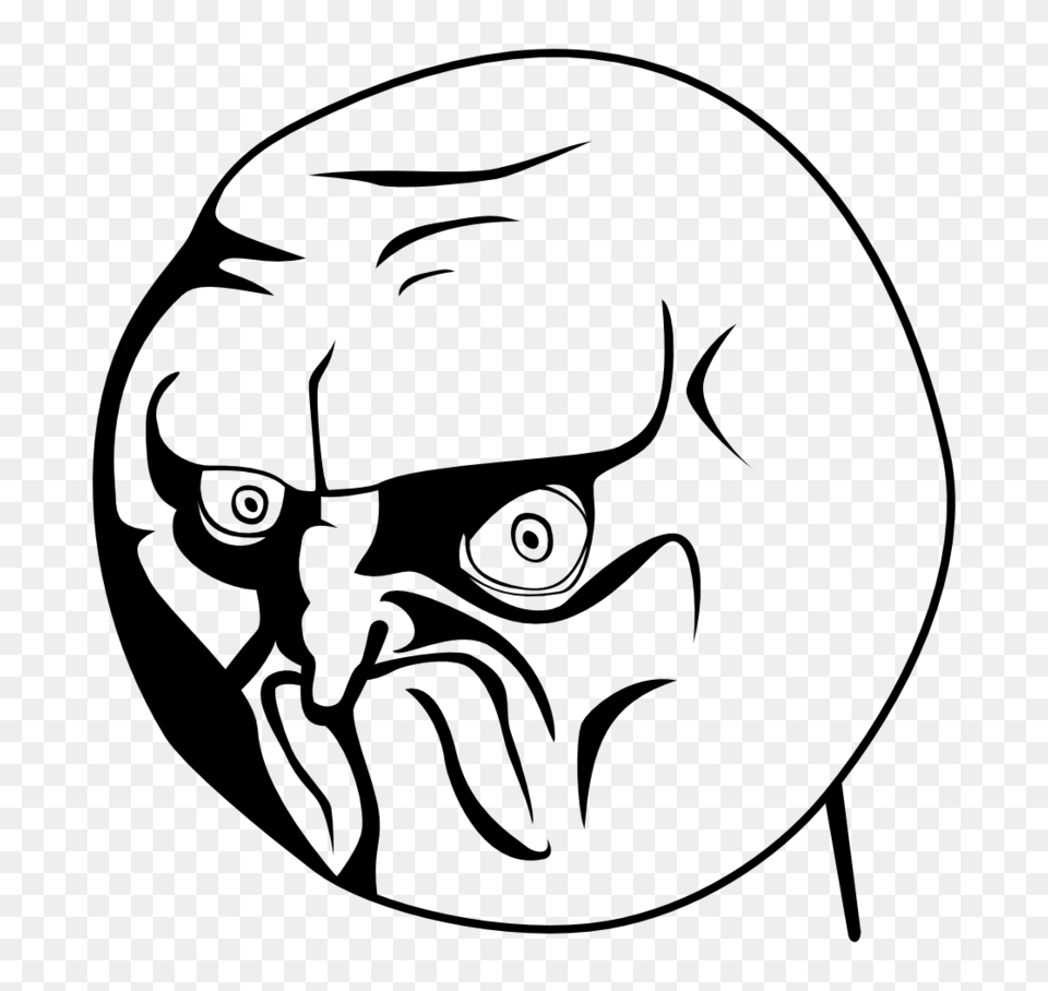 No Rage Face Vector, Gray Png