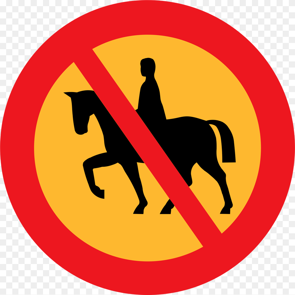 No Riding Road Sign Roadsign Street Sign No Horses Horse Riding Icon, Symbol, Road Sign, Person, Man Png