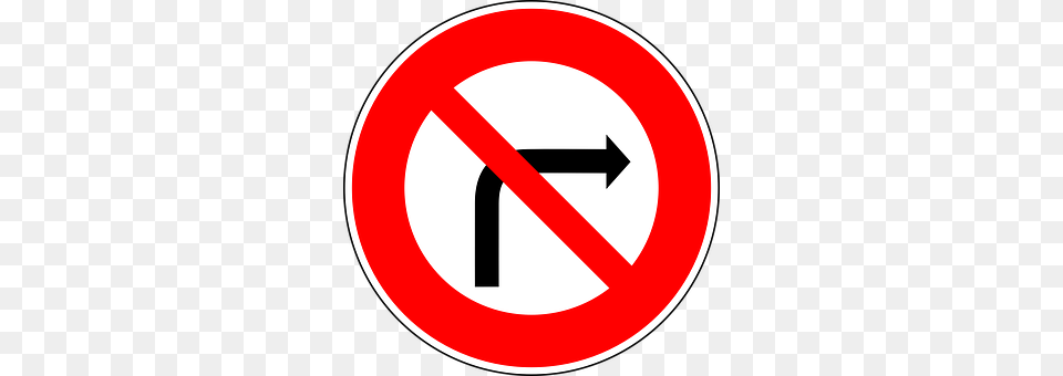 No Right Turn Sign, Symbol, Road Sign Png