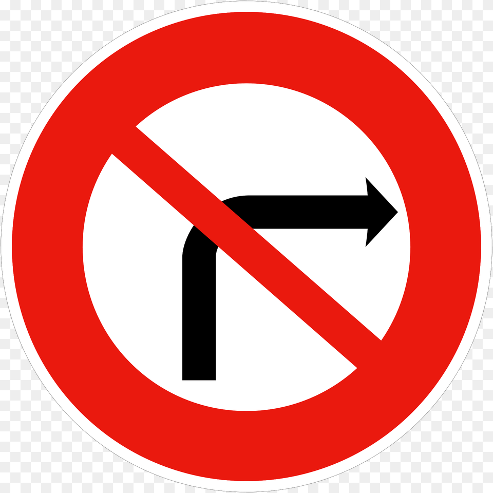 No Right Turn Clipart, Sign, Symbol, Road Sign Png Image