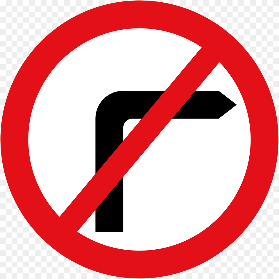 No Right Turn For Vehicular Traffic Clipart, Sign, Symbol, Road Sign Png Image