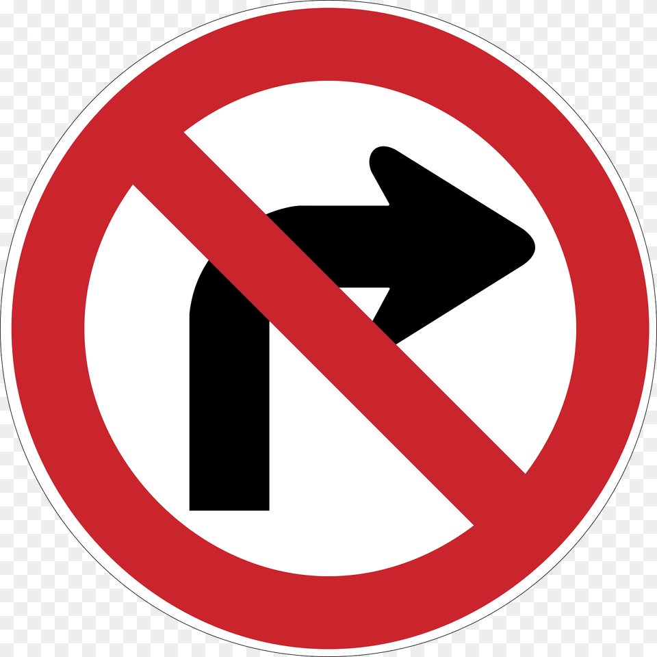 No Right Turn Sign In Argentina Clipart, Symbol, Road Sign Free Png Download