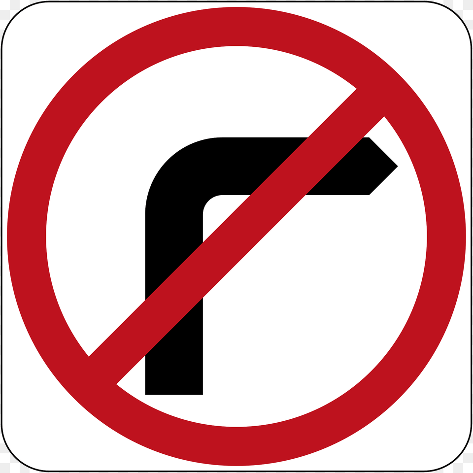 No Right Turn Sign In Australia Clipart, Symbol, Road Sign Free Png Download