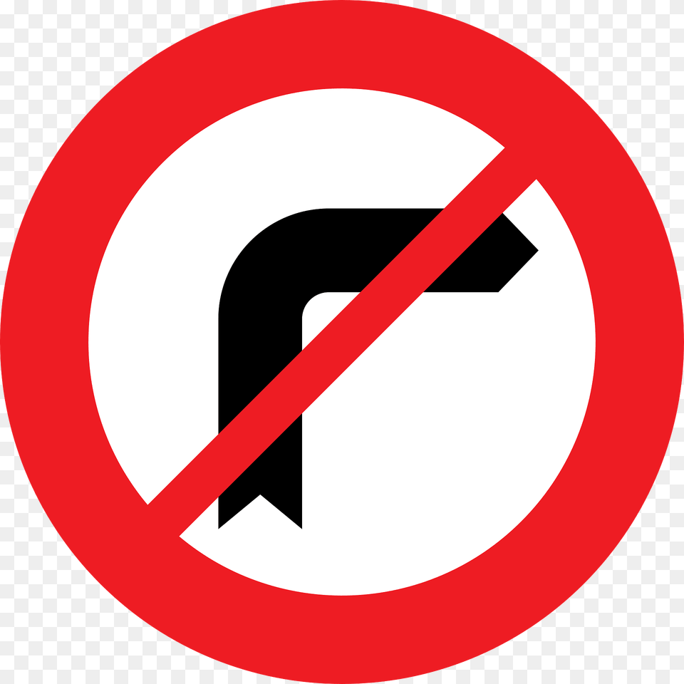 No Right Turn Sign In Austria Clipart, Symbol, Road Sign Png