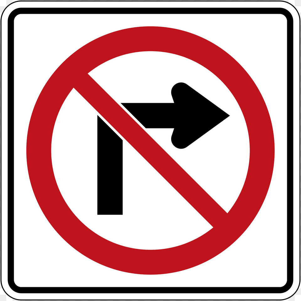 No Right Turn Sign In Canada Clipart, Road Sign, Symbol Free Png Download