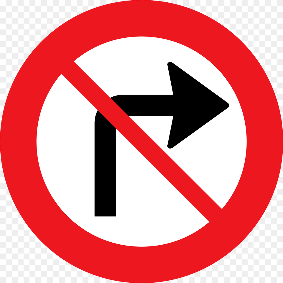 No Right Turn Sign In Denmark Clipart, Symbol, Road Sign Png