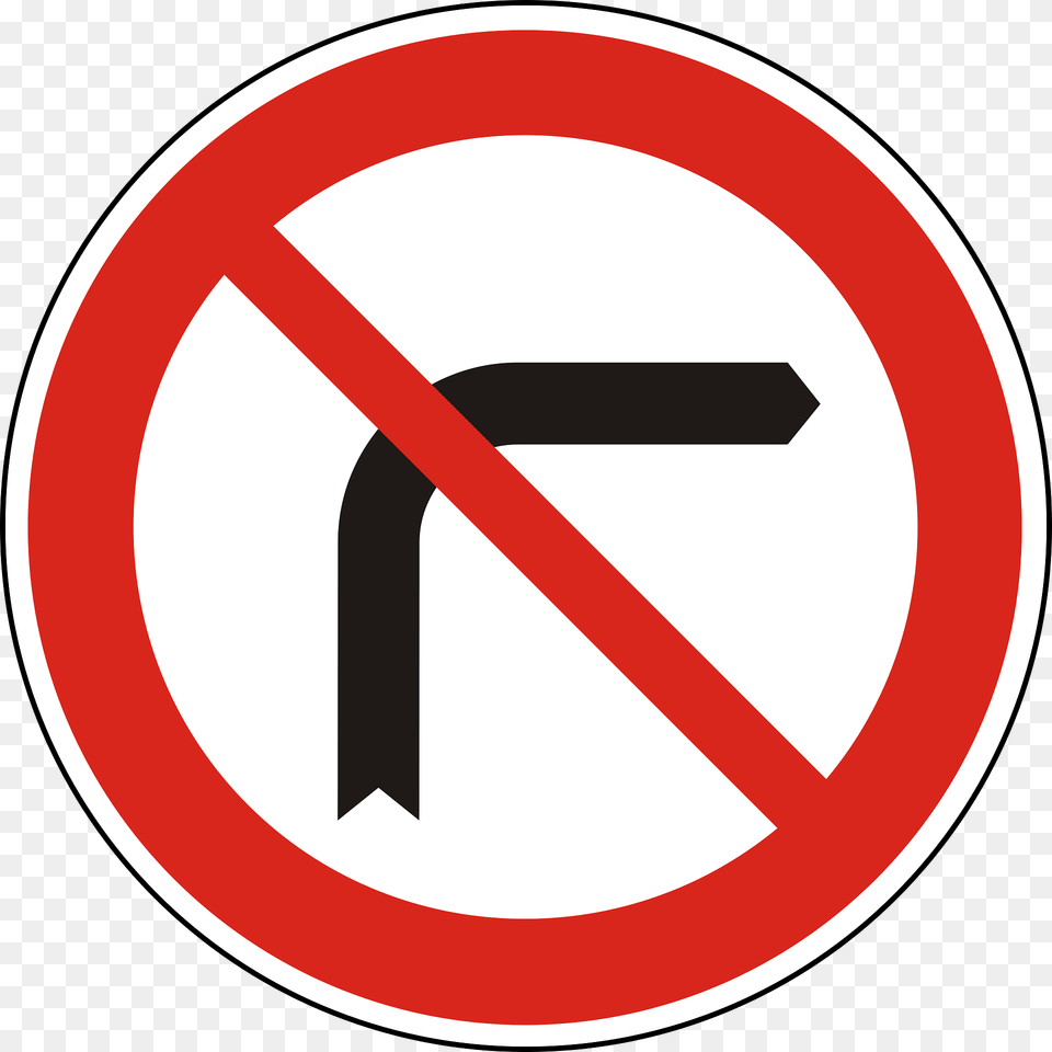 No Right Turn Sign In Hungary Clipart, Symbol, Road Sign Png Image