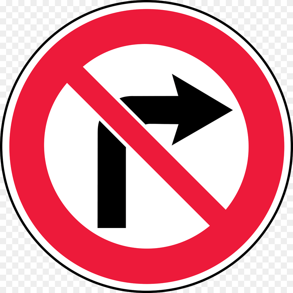 No Right Turn Sign In Latvia Clipart, Symbol, Road Sign Png