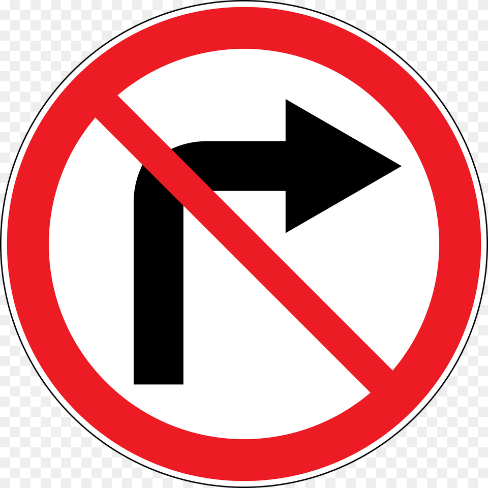 No Right Turn Sign In Moldova Clipart, Symbol, Road Sign Free Transparent Png