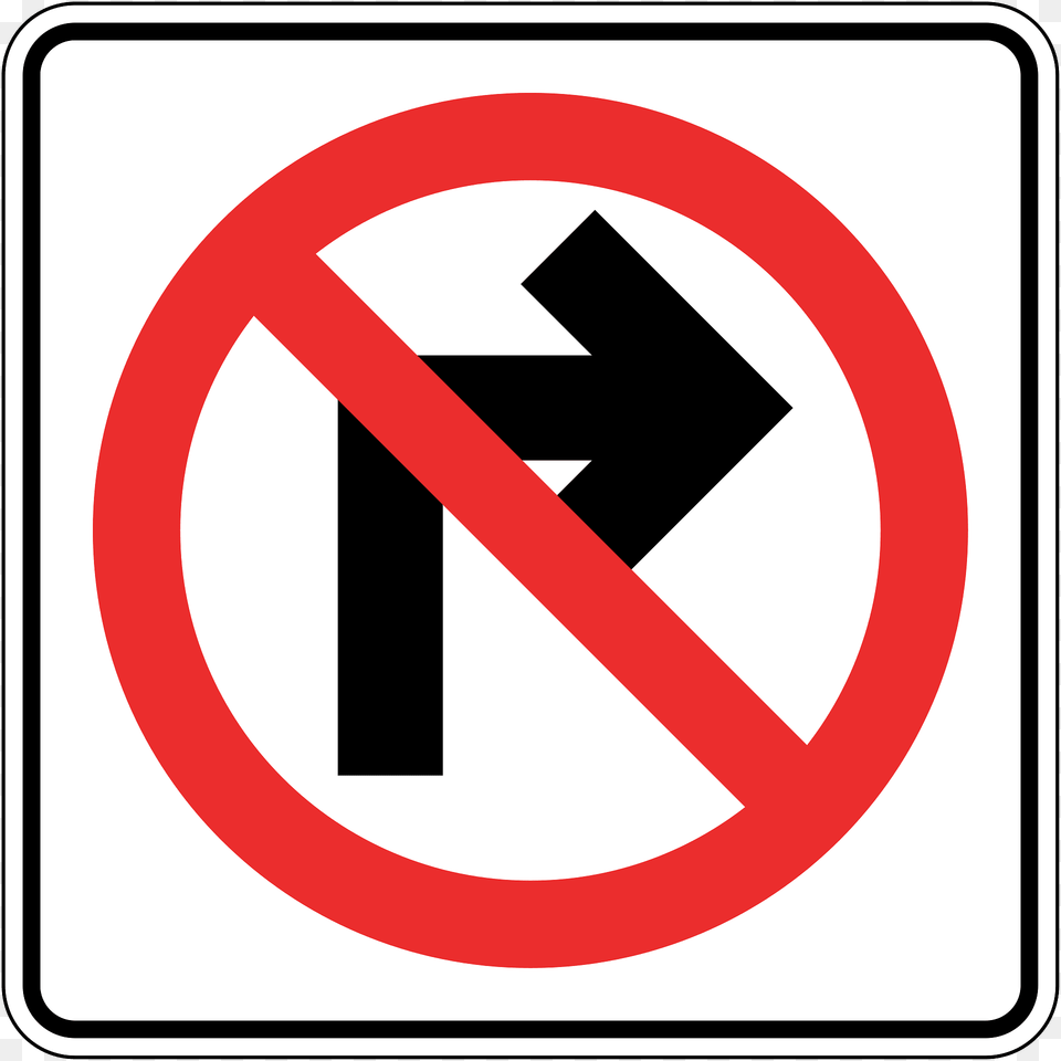 No Right Turn Sign In Panama Clipart, Symbol, Road Sign Free Png Download