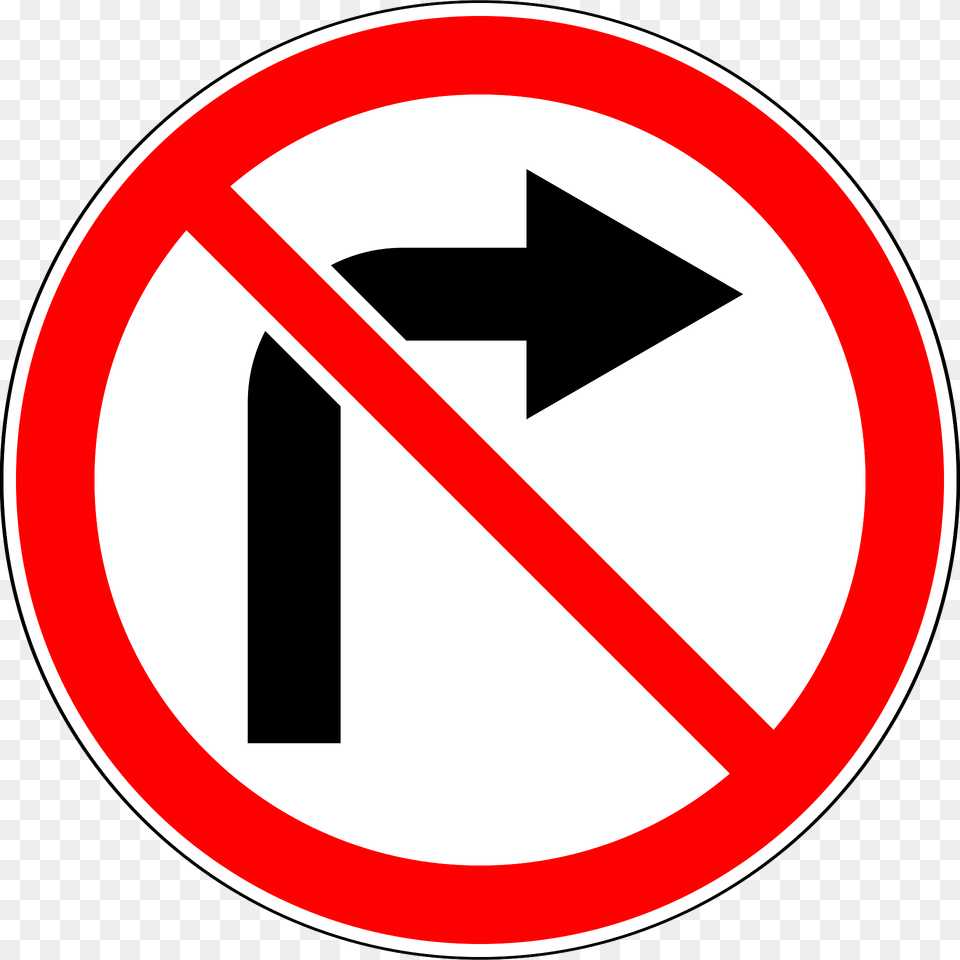 No Right Turn Sign In Russia Clipart, Symbol, Road Sign Png