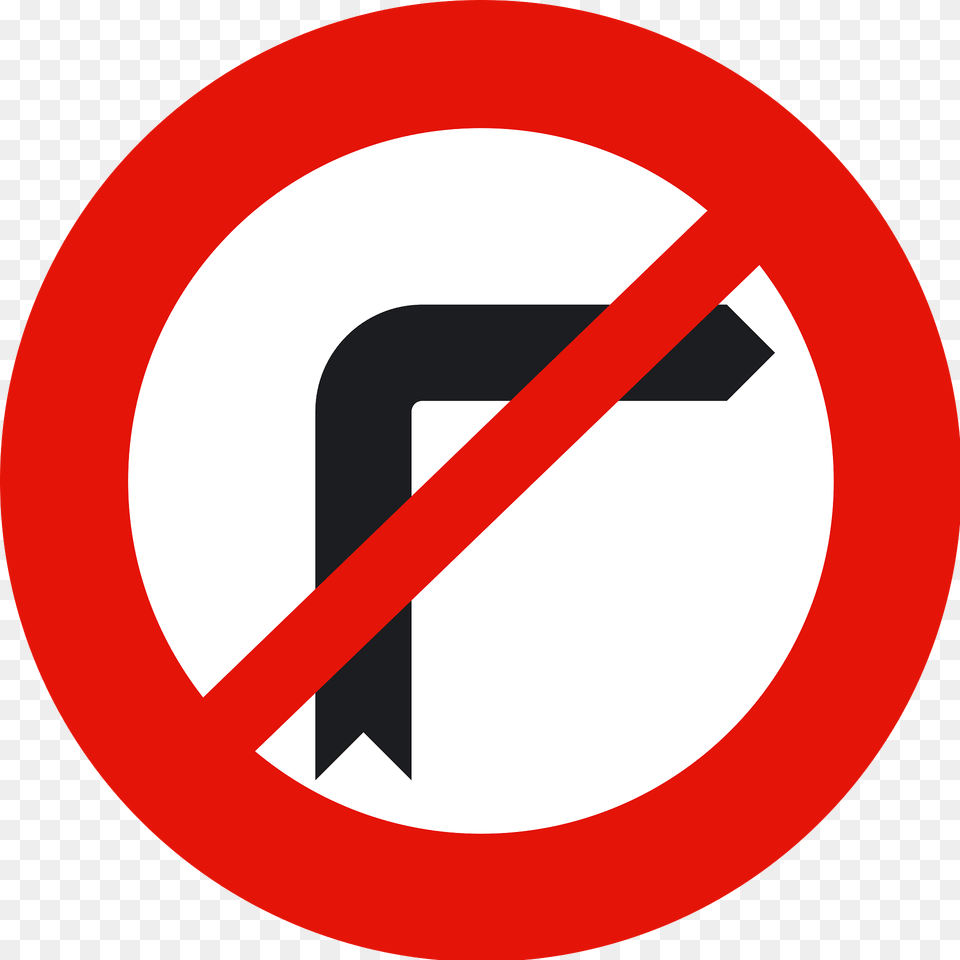 No Right Turn Sign In Spain Clipart, Symbol, Road Sign Png Image