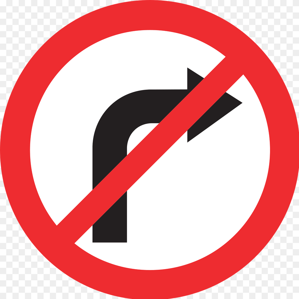 No Right Turn Sign In Switzerland Clipart, Symbol, Road Sign Png