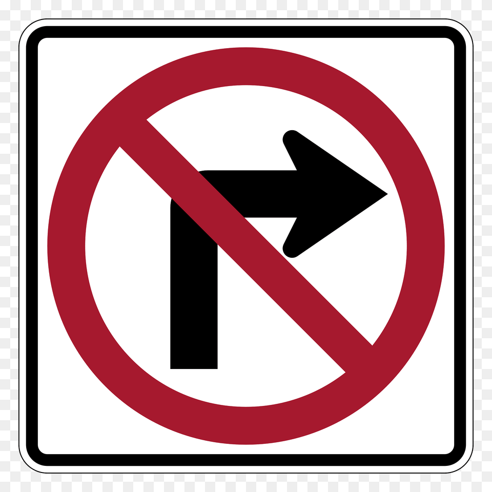 No Right Turn Sign In United States Clipart, Symbol, Road Sign Png Image