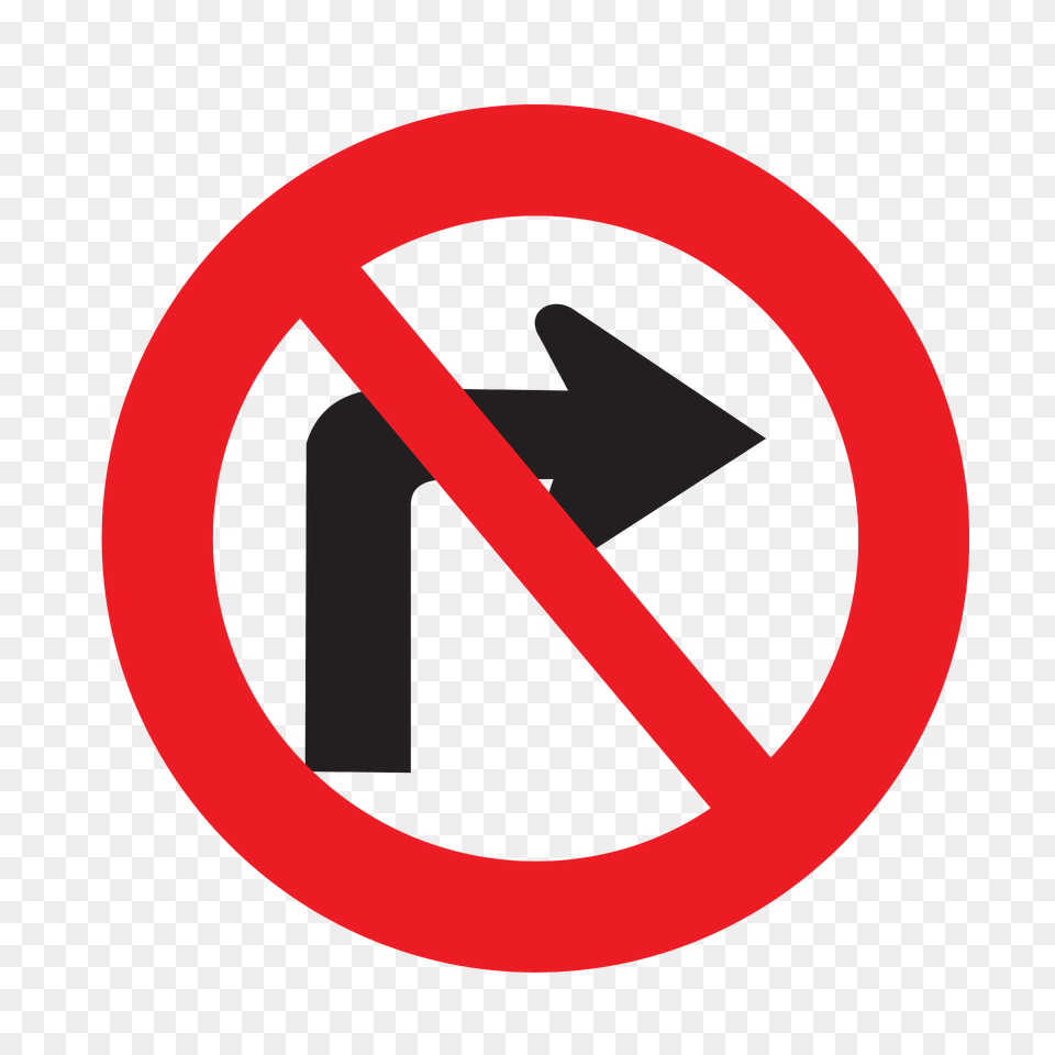 No Right Turn Sign In Uruguay Clipart, Symbol, Road Sign Free Transparent Png