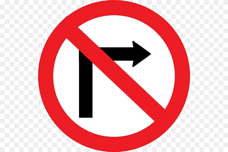 No Right Turn Tha B 9 Road Sign Do Not Turn Right, Road Sign, Symbol Free Png Download