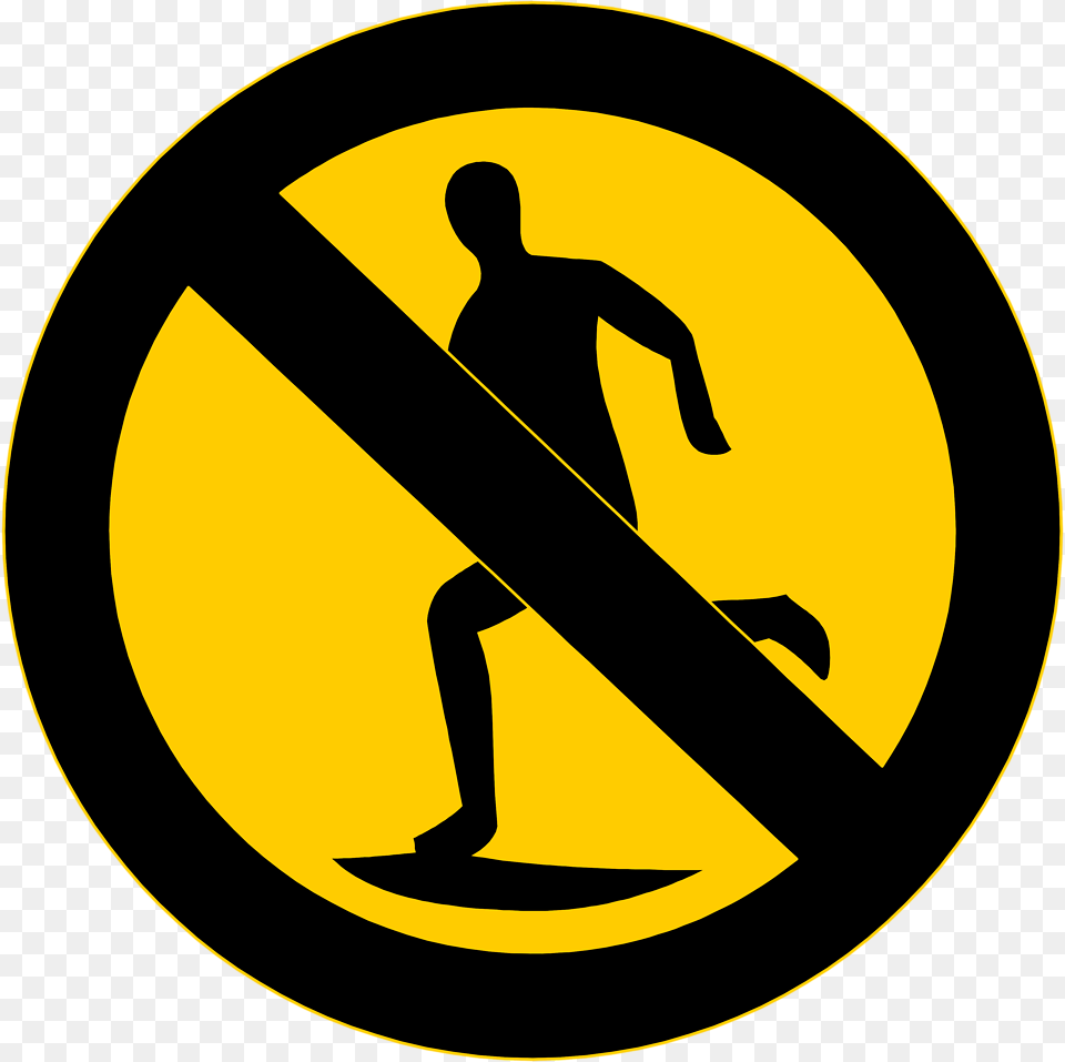 No Running, Sign, Symbol, Adult, Male Free Png