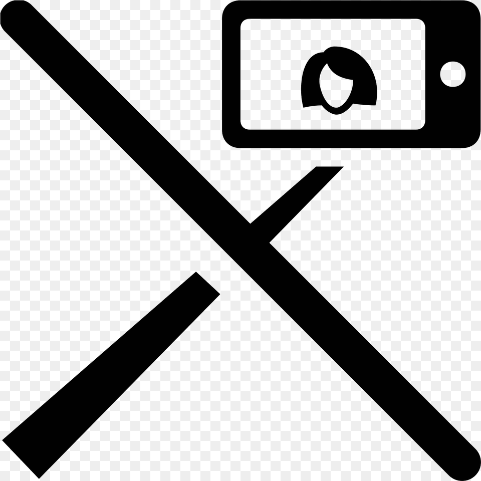 No Selfie Stick Icon, Gray Png Image