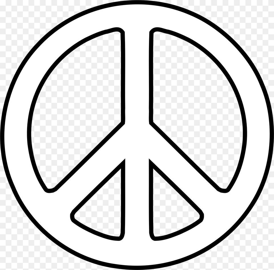 No Sign Peace Black And White Clipart, Symbol, Spoke, Machine, Vehicle Free Transparent Png
