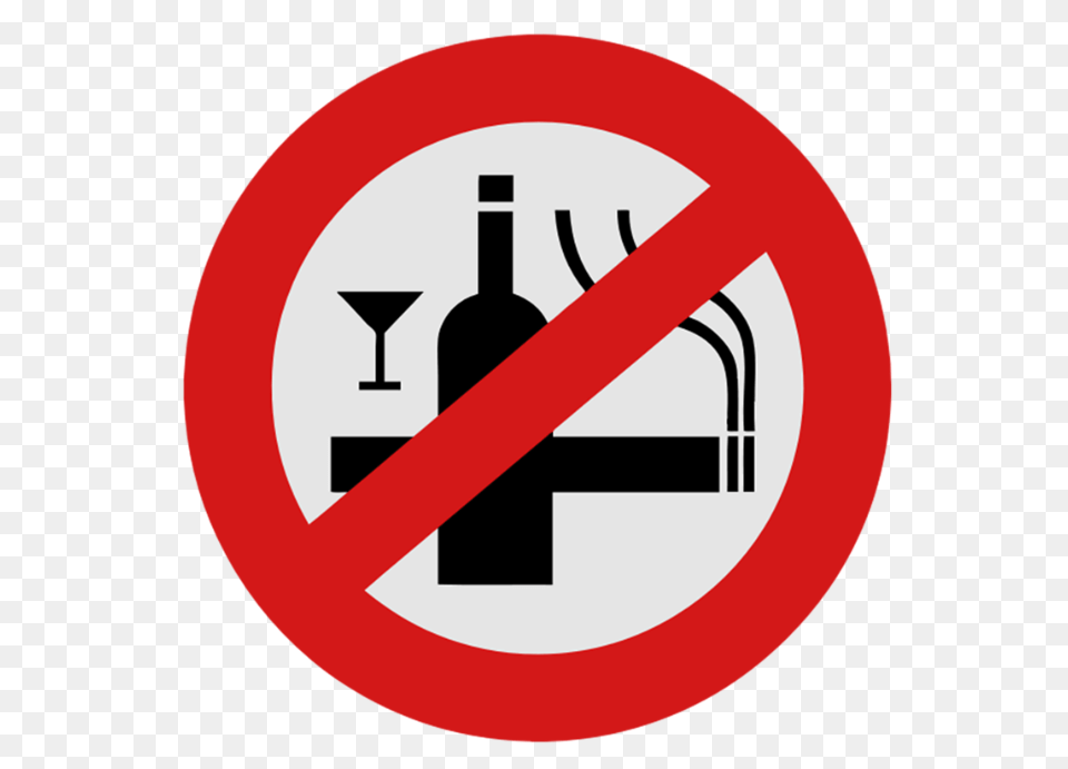 No Smoking Alcohol Sign, Symbol, Road Sign Free Png