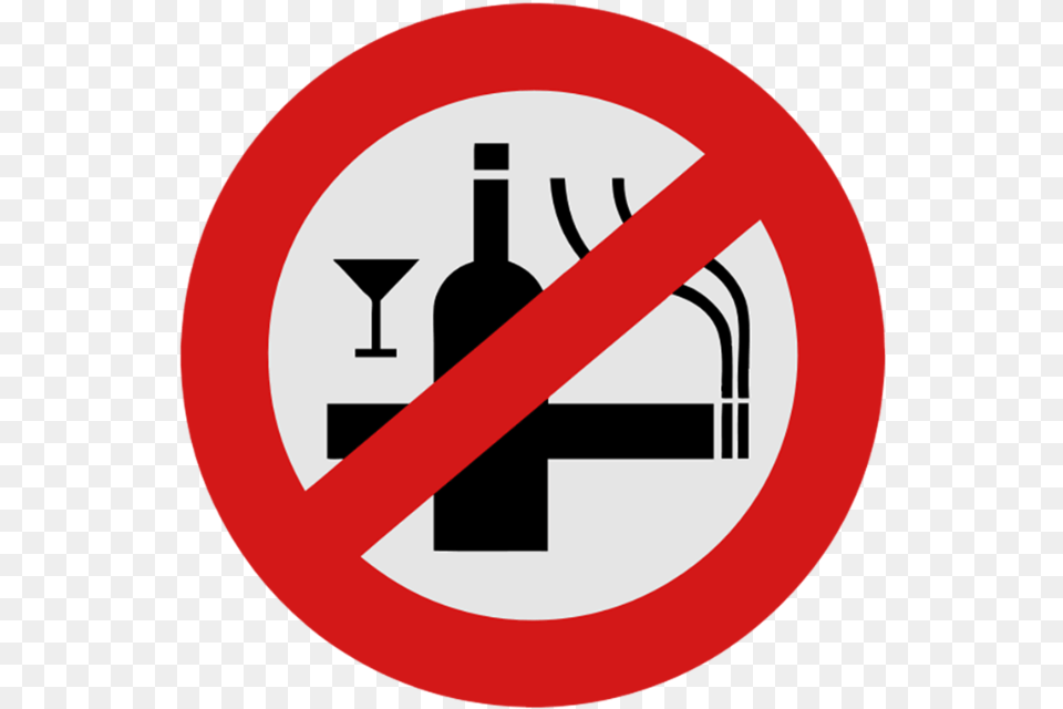 No Smoking Alcohol Sign Peptic Ulcer Disease Non Pharmacological Treatment, Symbol, Road Sign Free Png Download