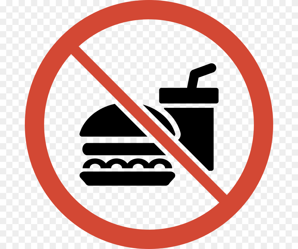 No Smoking Food Preparation Area Safety Sign, Symbol, Road Sign, Disk Png Image