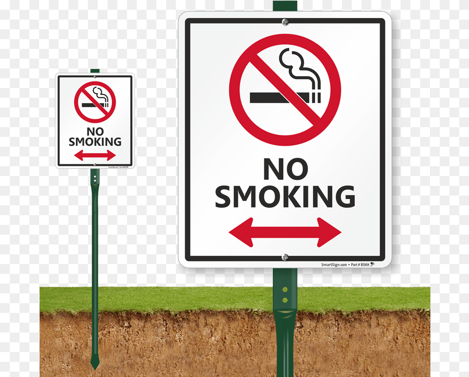 No Smoking Lawnboss Sign With Bidirectional Arrow Do Not Pick Flowers Sign, Symbol, Road Sign Free Png