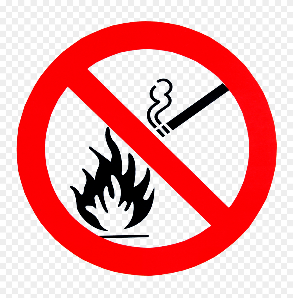 No Smoking No Fire Sign, Symbol, Road Sign Png