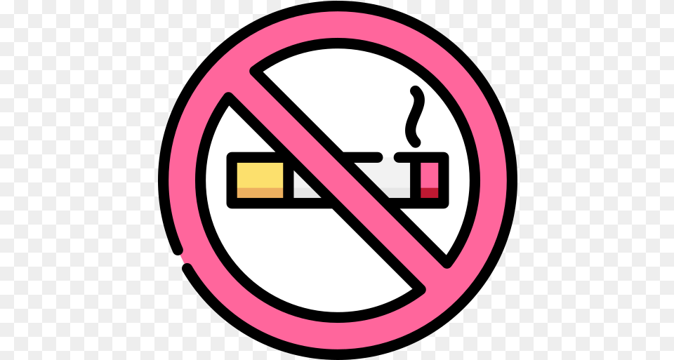 No Smoking No Smoke Pink Transparent, Sign, Symbol, Road Sign, Disk Png Image