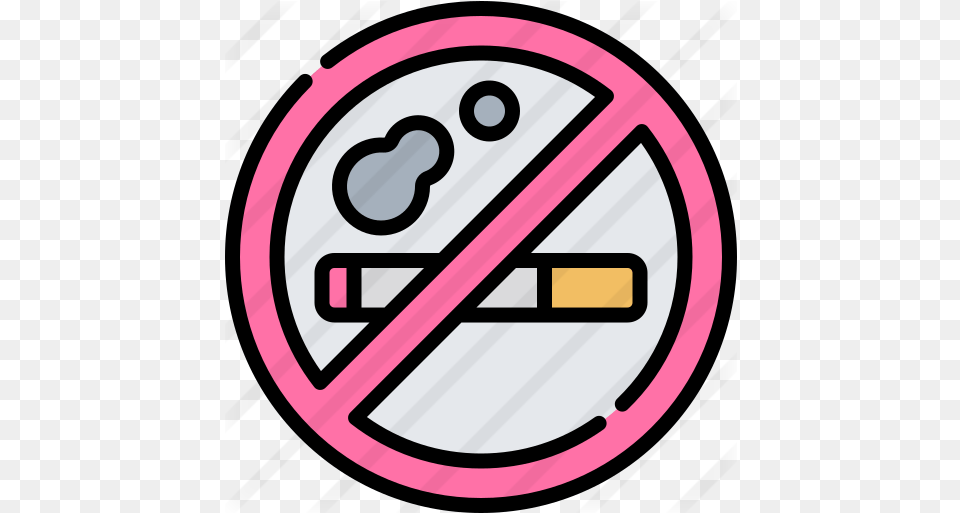 No Smoking Signs Icons No Smoking Pink Sign, Symbol, Disk, Road Sign Png Image