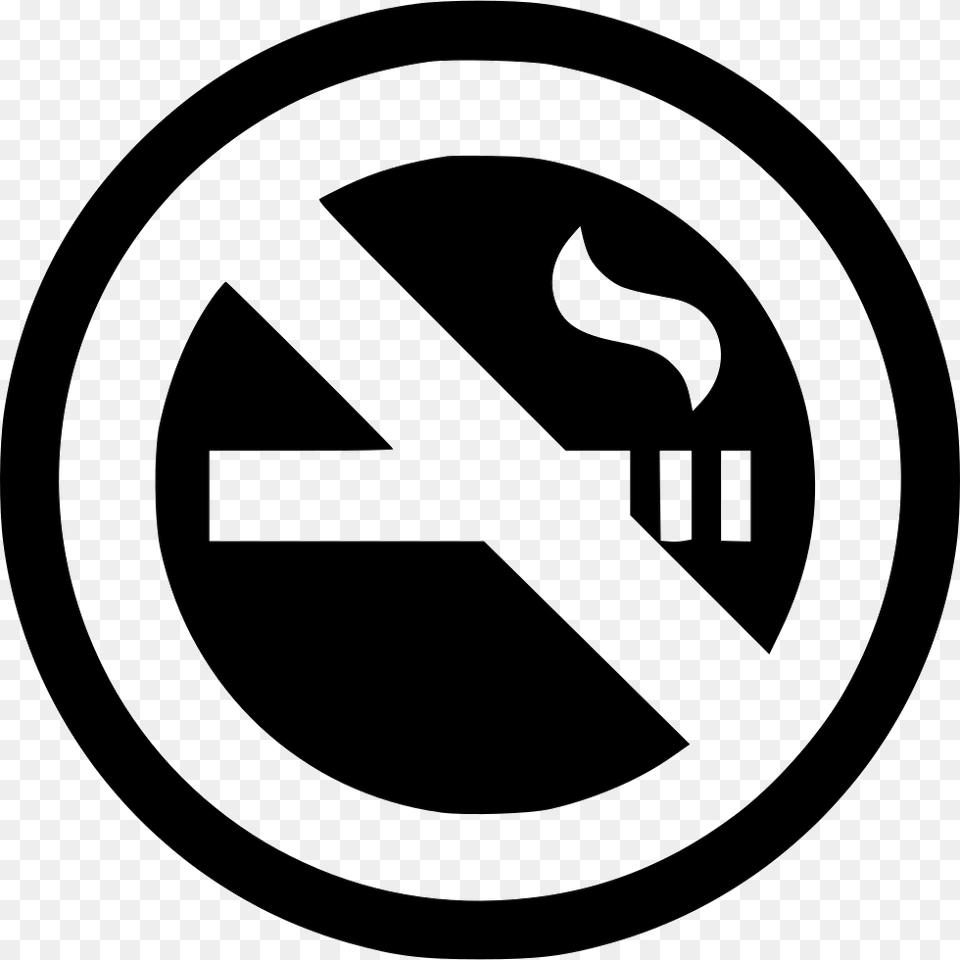 No Smoking White Icon No Smoking, Sign, Symbol, Ammunition, Grenade Png