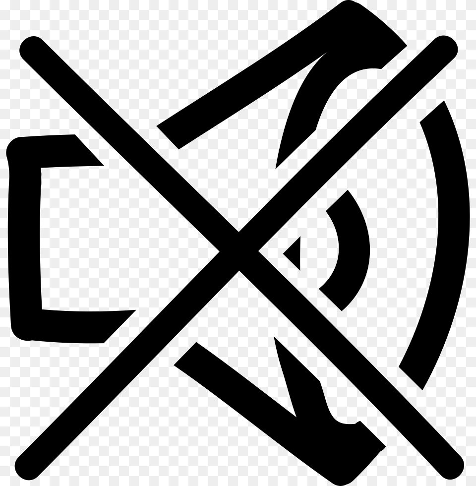 No Sound Hand Drawn Symbol Of A Speaker Outline With Simbolo No Sonido, Baton, Stick Free Transparent Png