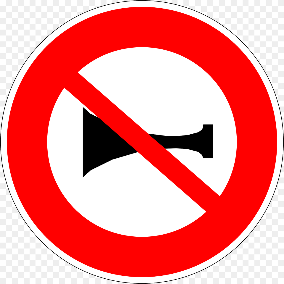 No Sounding Of Horns Clipart, Sign, Symbol, Road Sign Free Png