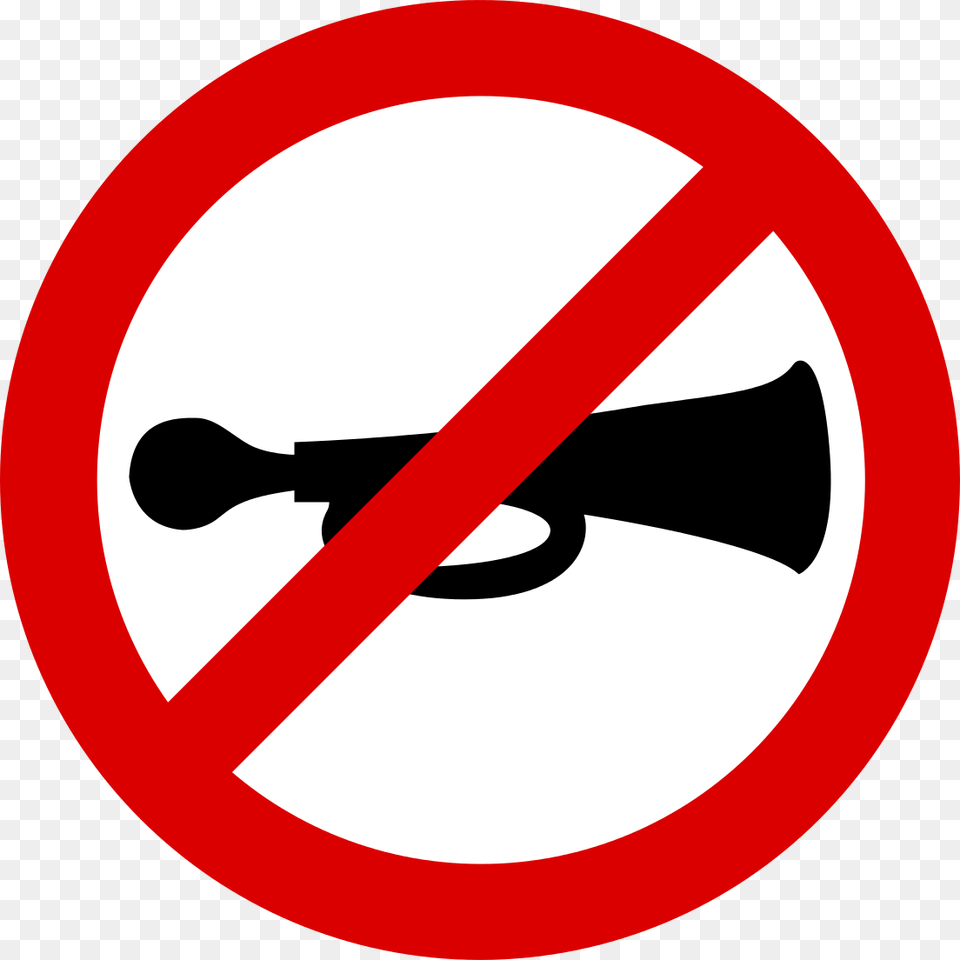 No Sounding Of Vehicle Horn Do Not Sound Horn, Sign, Symbol, Road Sign Free Png Download