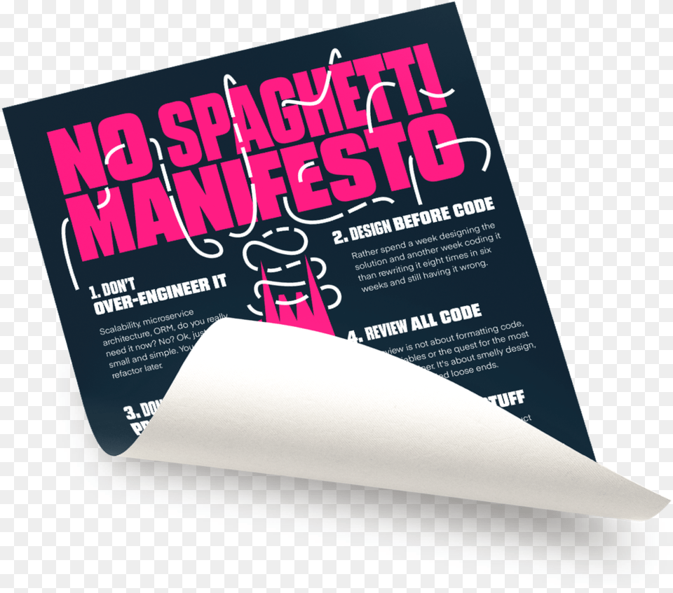 No Spaghetti Manifesto Poster Flyer, Advertisement, Business Card, Paper, Text Free Png Download