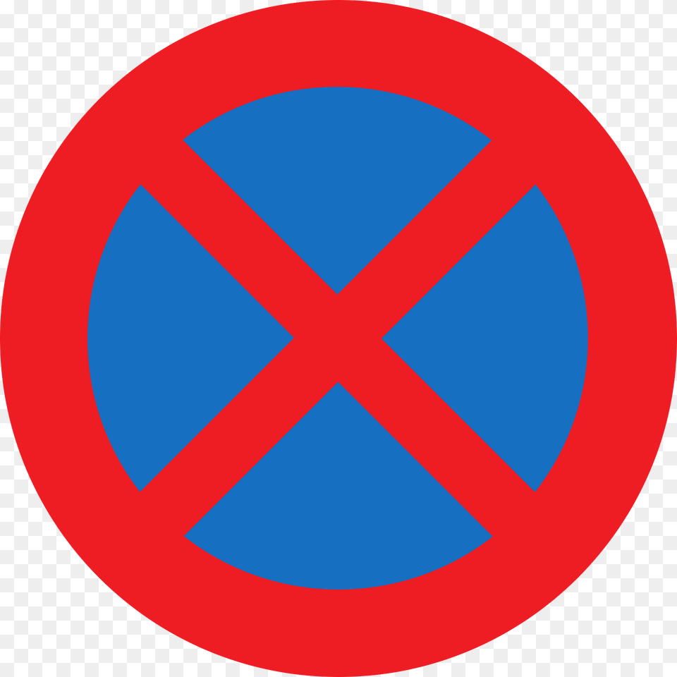No Stopping Sign In Austria Clipart, Symbol, Road Sign Free Png Download